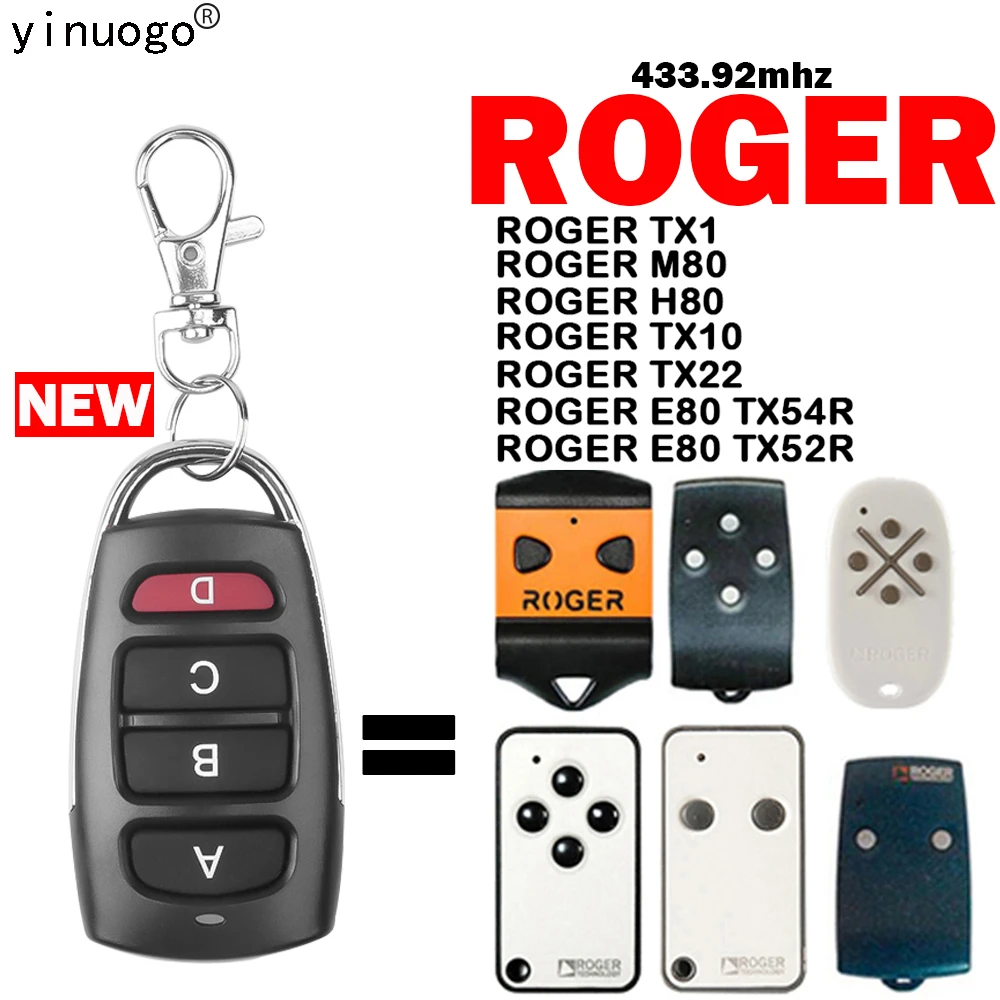 automatic door locks ROGER E80 TX52R TX54R Garage Door Remote Control 433mhz Fixed Code ROGER TX1 M80 H80 TX10 TX22 Remote Control proximity card reader with keypad