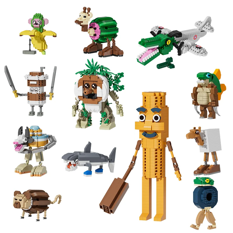 Brainrot Soundboard Building Blocks - Funny Cartoon Blocks