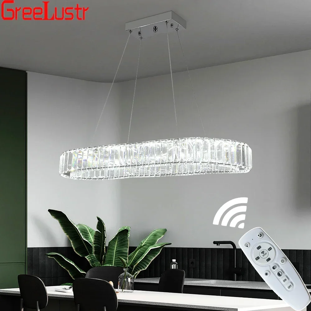 

Crystal Oval Desig Led Chandelier Modern Large Crystal Pendant Hanging Light Fixtures For Living Room Bedroom Ceiling Lustres