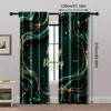 2pcs, Curtain Fabric 2D print Emerald Green & Golden Happy Birthday Machine Washable Fabric (without rod) Room Decor for Bedroom 5