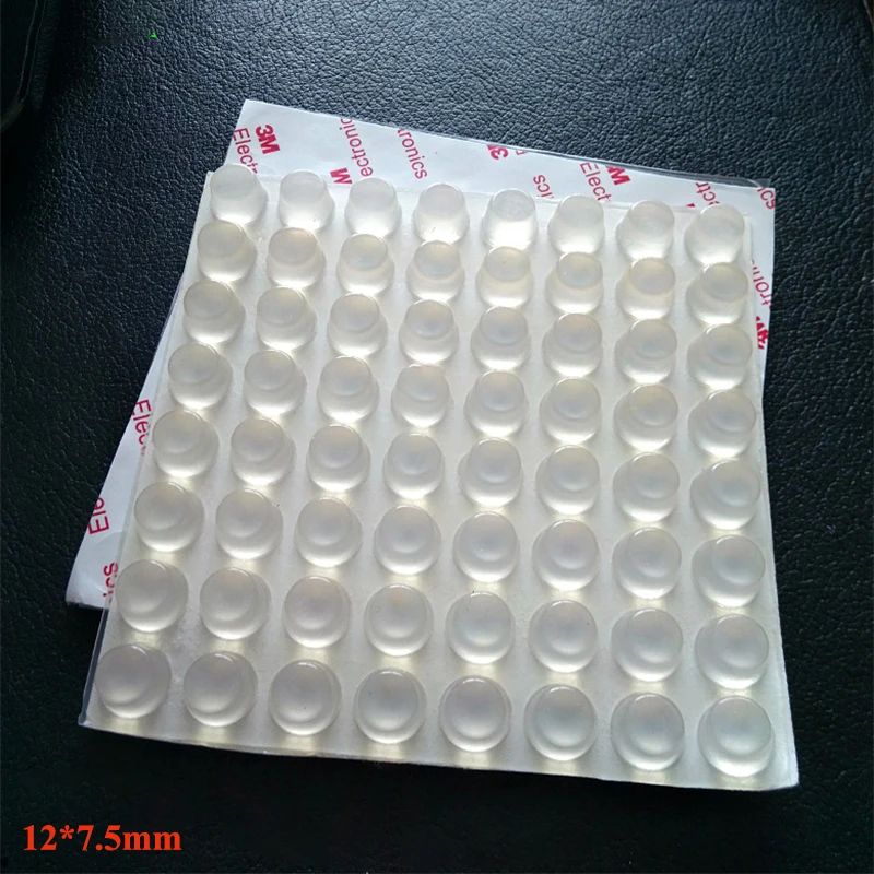 64Pcs Small Transparent Round Rubber Feet Pad 12*7.5mm Self-adhesive Bumper 3M Sticker on Rubber Feet Anti-Slip