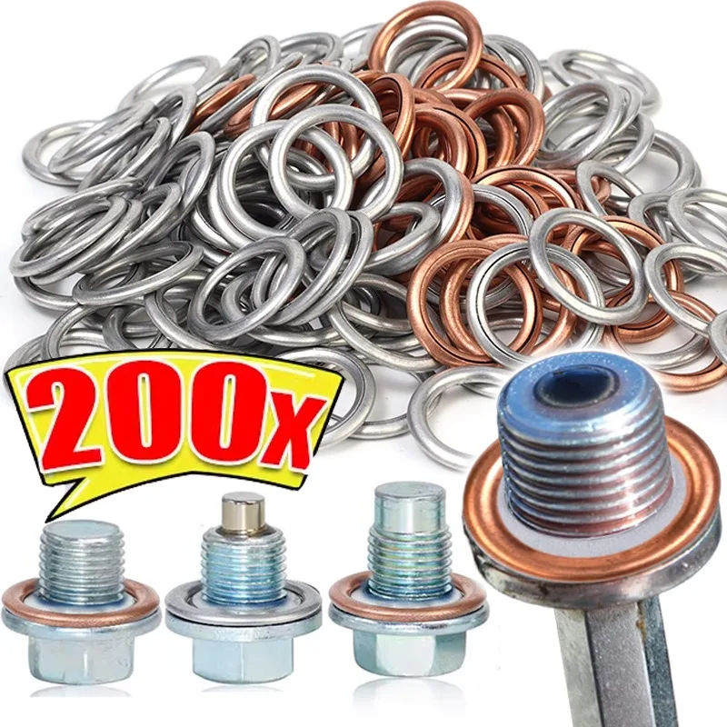 Car Oil Pan Gaskets Aluminum/Copper Drainage Bolt Oil Drain Plug Screw Gasket Car Replaceable Accessories for VW Audi N0138157