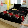 1 Simple Modern Plant Flower Printed Matte Fitted Sheet, Bedroom Printed Bed Cover, Bedding (Excluding Pillowcases) 1