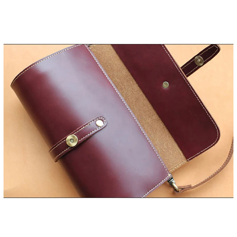 Sewing DIY Shoulder Messenger Bag Pattern Kraft Paper Leather Sewing Cylinder Bag Template Craf 23x10.5CM
