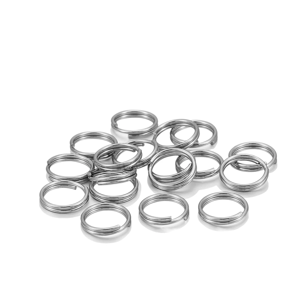 50-100 teile/los 6 8 10 12mm Edelstahl Offene Jump Split Ringe Doppel Schleifen Anschlüsse Für DIY schmuck Machen Schlüsselring Liefert – Detail 2