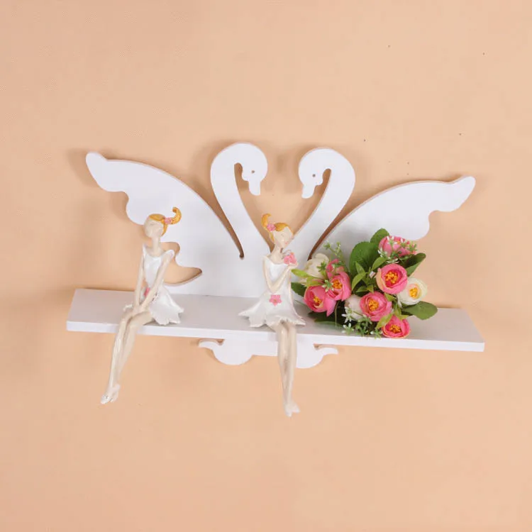 Nordic Creative Shelf Swan Storage Shelf Wall Hanging Cloud Hook Storage Rack Bedroom Book Home Kids Room DIY Decor Gifts