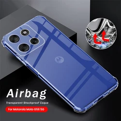 Enhanced Clear Shockproof TPU Protective Case with Airbag Corners for Motorola Moto G56 (Transparent)