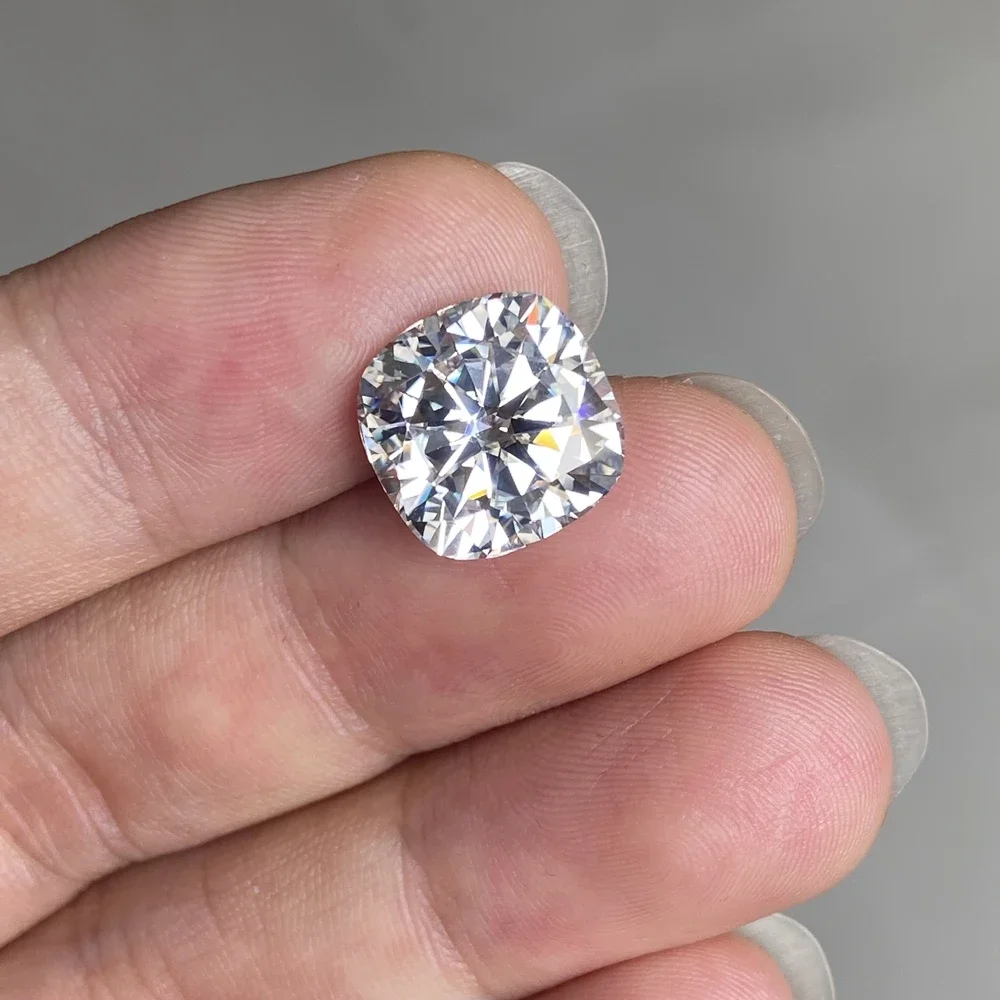 Meisidian Super White 8x8mm D VVS1 Cushion Pass Positive Diamond Tester 2 Carat Moissanite Loose