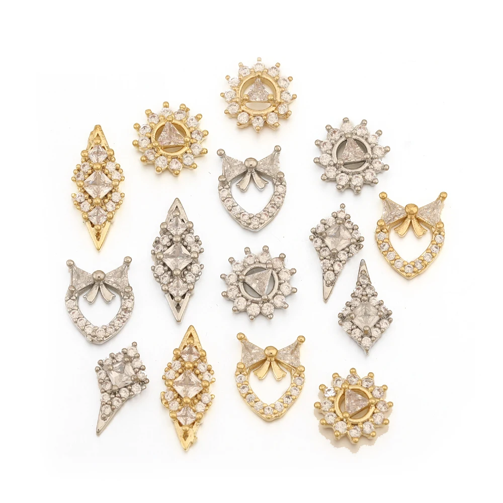 Cordial Design 50Pcs Jewelry Accessories/DIY Making/Genuine Gold Plating/Cubic Zirconia Charms/Hand Made/Fingernail Findings - cordial