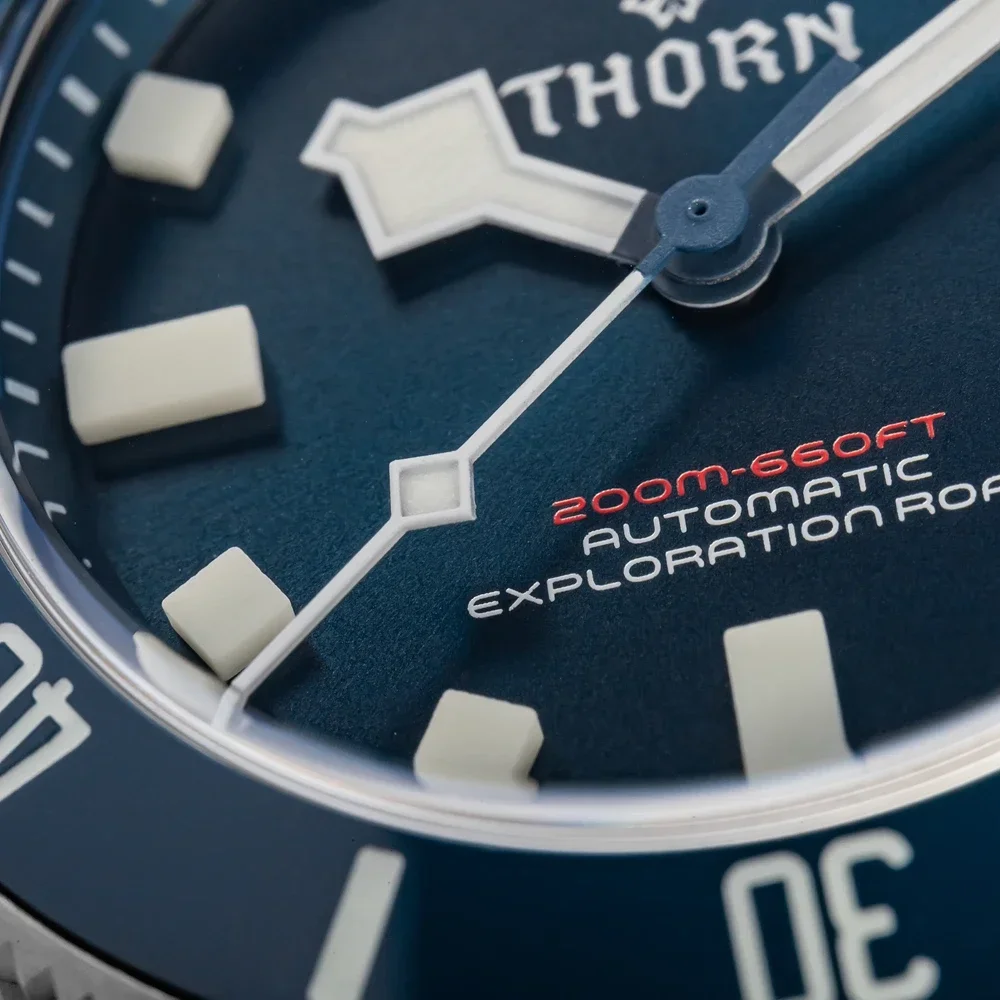 THORN 39mm Titanium Watch Men Homage Vintage PT5000 Movement Automatic Sapphire Crystal C3 Super Luminous 200M Waterproof Watch