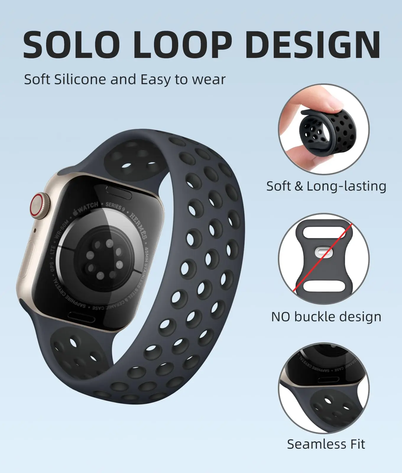 Elastic Silicone Solo Loop Bracelet