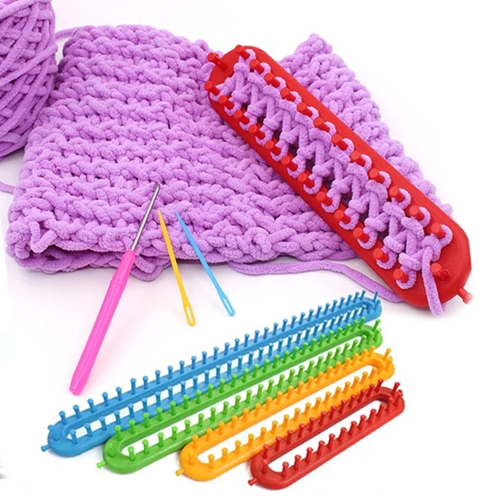 1 Set Portable Knitting Kit Creative DIY Scarf Weaving Tool Plastic Hat Knitter Accessories knitting supplies knitting material weaving tools knitting craft supplies knitting loom knitting machine knitting board knitting pattern cards