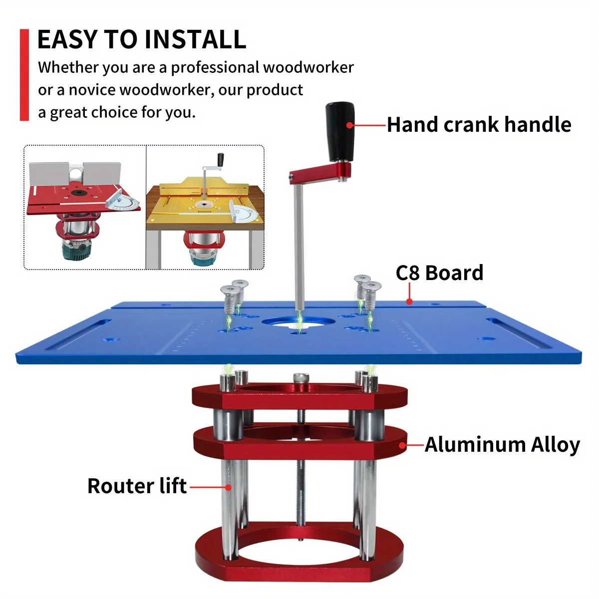 Système De Levage De Routeur Avec Base De Levage Eng DIY Tools Eng Trimmer S8 2 Table De Routeur Pour