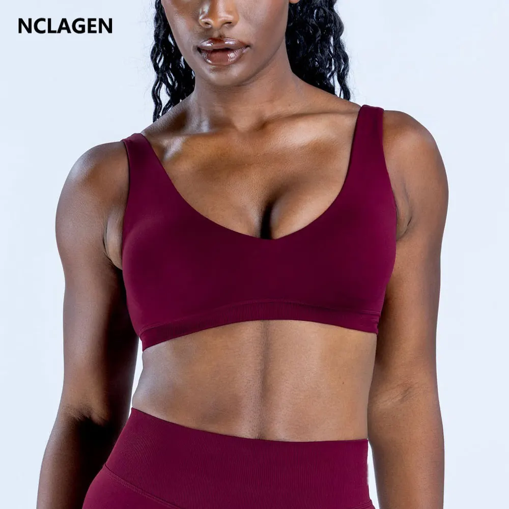 37258-99de6b.jpg NCLAGEN Impact Scoop Back Bra High Support Yoga Tops Women Push-up Gym Clothes Pilates Sports Underwear Quick Dry Workout Vest - Image 1
