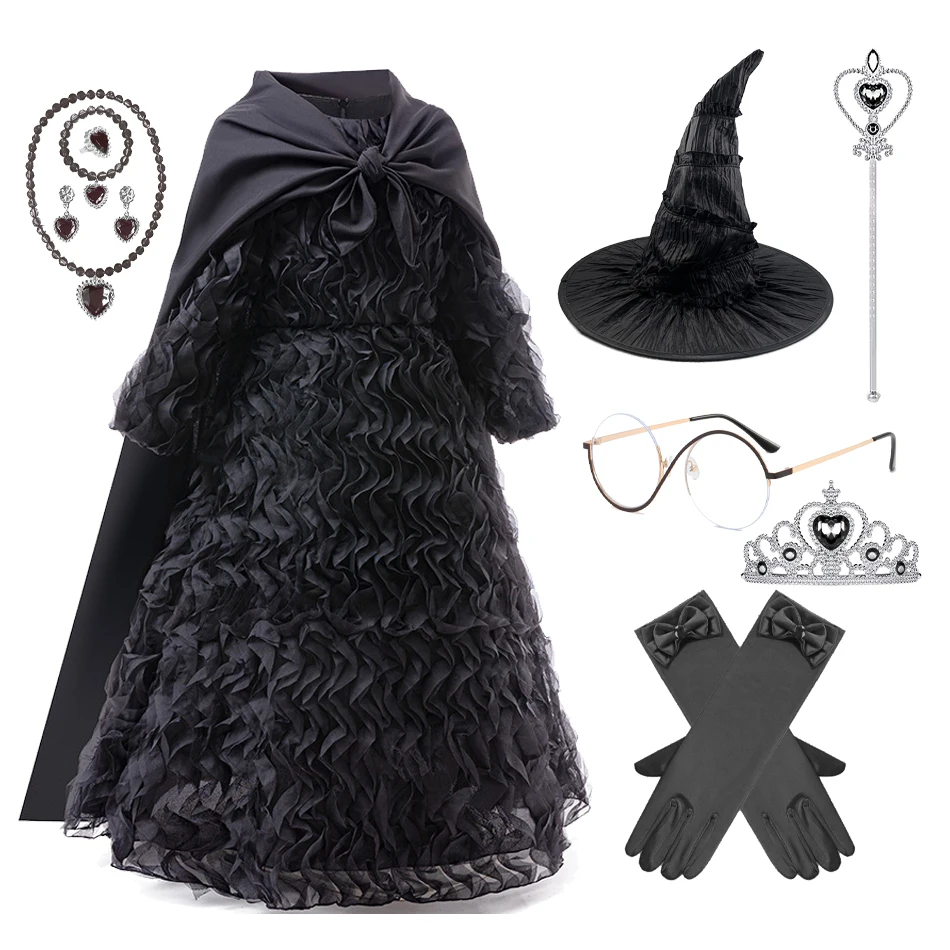 New Wicked Elphaba Dress Halloween Performance Costume Girl Cosplay Movie  Same Dress 3-15 Years Old Black Dress Up Dress+hat - AliExpress 1501