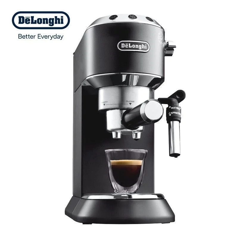 Delonghi Macchina Per Caffè Espresso Semiautomatica 15Bar Macchina Per Caffè Domestico 1-2 Tazze Macchina Per Schiuma Di Latte Per Caffè Ec685