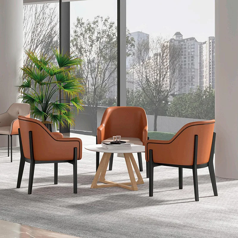 Foshan Furniture Factory Muebles Para La Casa Leather Chair Leather Sofa Chair Indoor Coffee Armchair