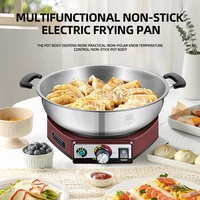 40cm Stainless Steel Cooking Pot Multifunction Non Stick Electric Frying Pan  Kitchen Cooking Tool 1