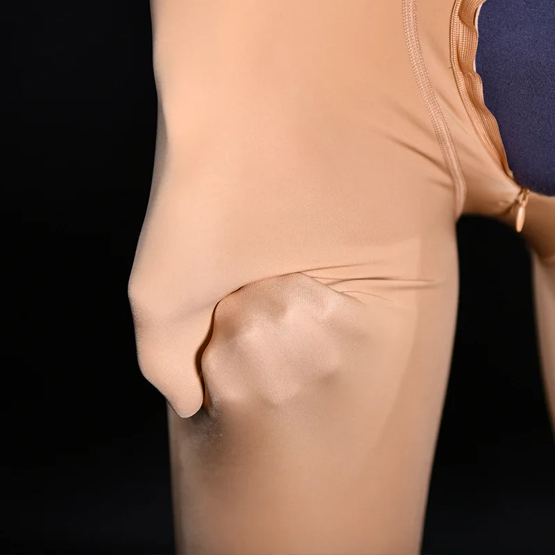 Plus Size Men Long Johns Thickening Zipper Open Crotch Footless Warm Pants Tights Leggings Hip Lifting Slim Thermal Pantyhose