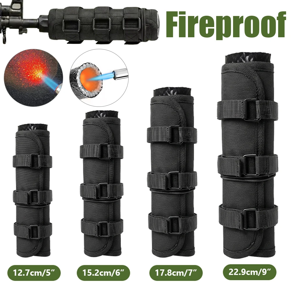 Heat Resistant Suppressor Cover High-Temp Fireproof Suppressor Wrap Non-Slip 5/6/7/9in Adjustable Suppressor Cover for Shooting