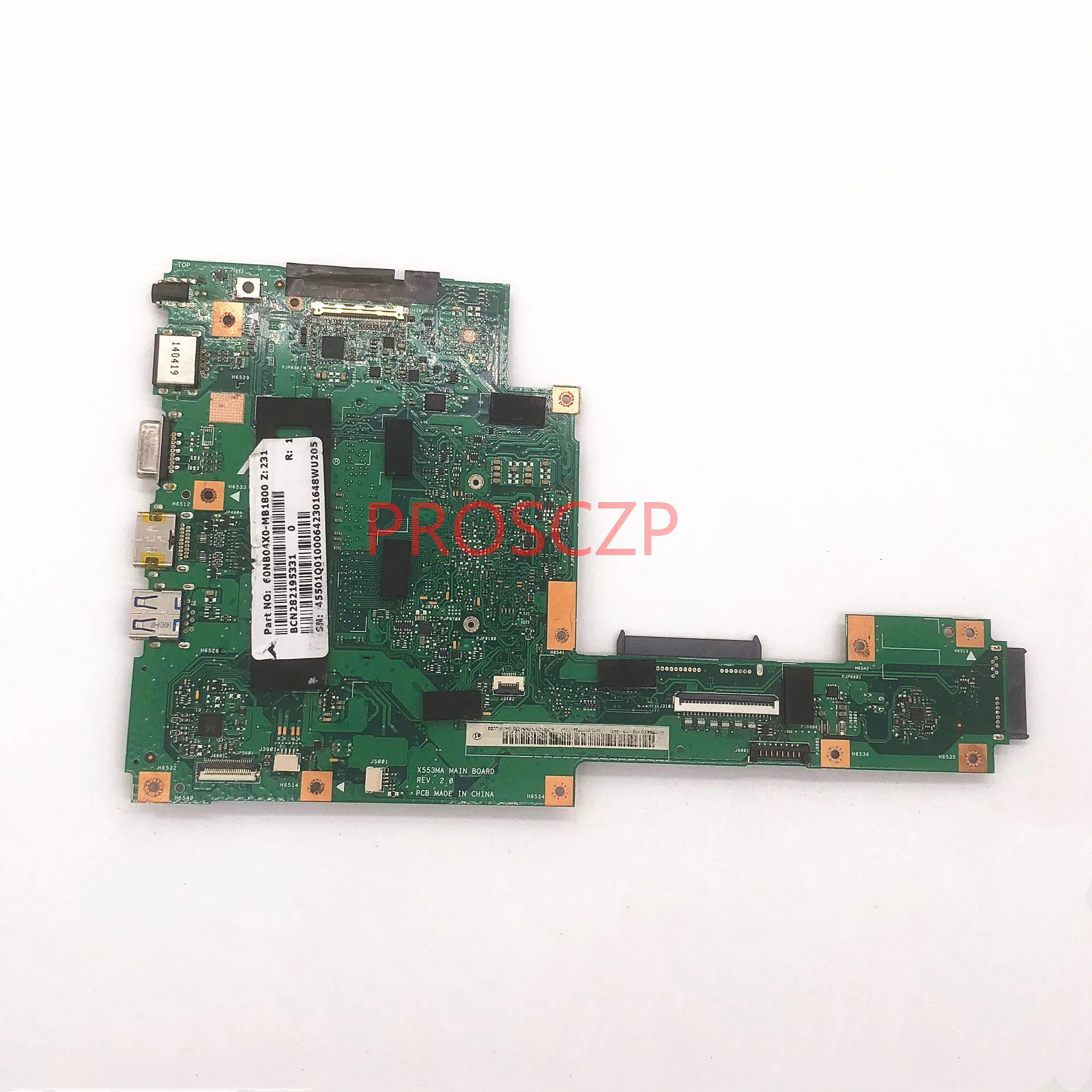 Mainboard para Asus Laptop Motherboard Pn:60nb04x0-mb1800 com Sr1yj N2840 Cpu 100 Completo Testado Trabalhando Bem X553ma Rev.2.0 - Imagem 5