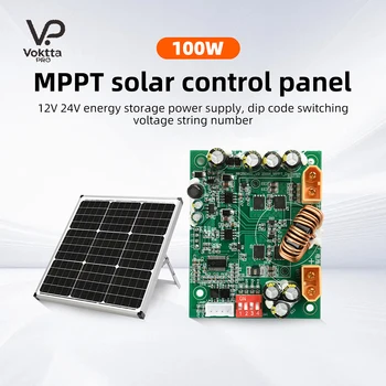 Regolatore di Carica Solare MPPT 100W 12V 24V per Accumulo Energetico con Selezione di Tensione e Numero di Stringhe 10A