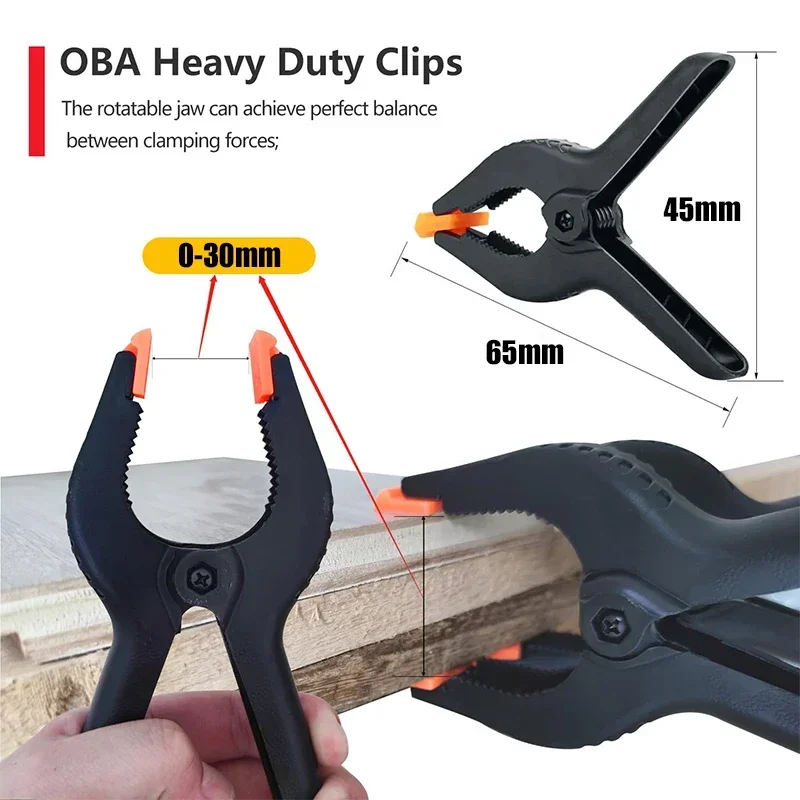 Woodworking Clamps 2inch Wood Clips Type A DIY Plastic Nylon Clamp For Woodworking Tools A-clip Photo Studio Background Spring Clamps 6/10PCS