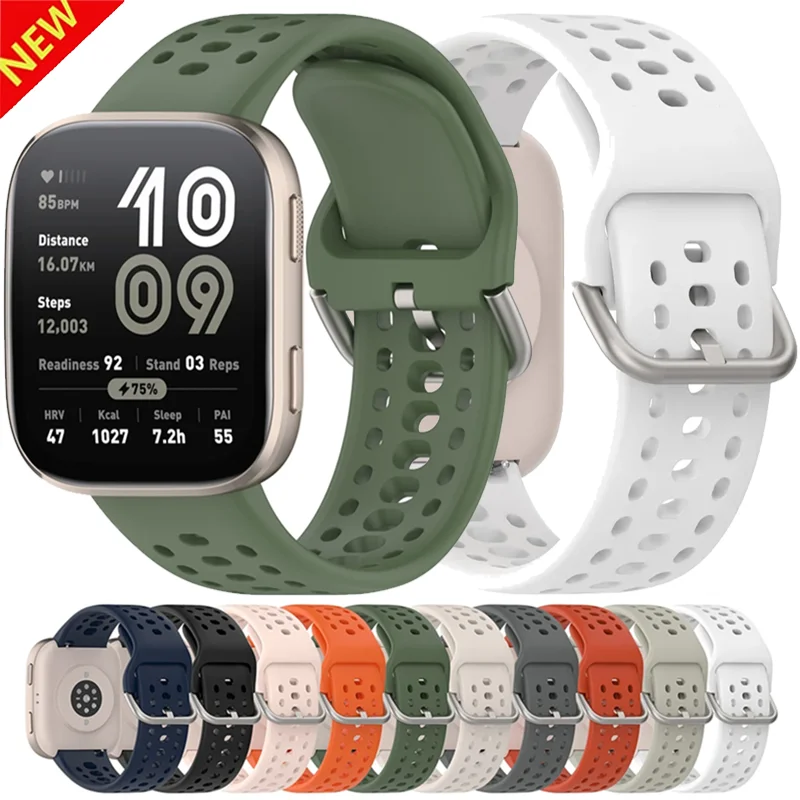 Breathable 22mm Sports Silicone Wristband Strap - Premium Quality Fitness Accessory