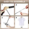 2Pcs Shirt Shoulder Stand Adjustable Shirt Display Stand Round Base Shirt Display Rack Multifunctional Shirt Hanger Display 5