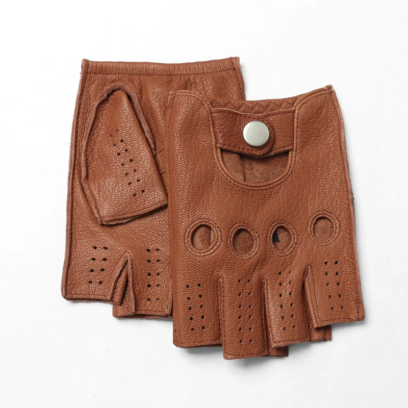 Luvas Masculinas De Couro Nappa - Forro Caxemira, Inverno, Elegante, Tamanho Médio