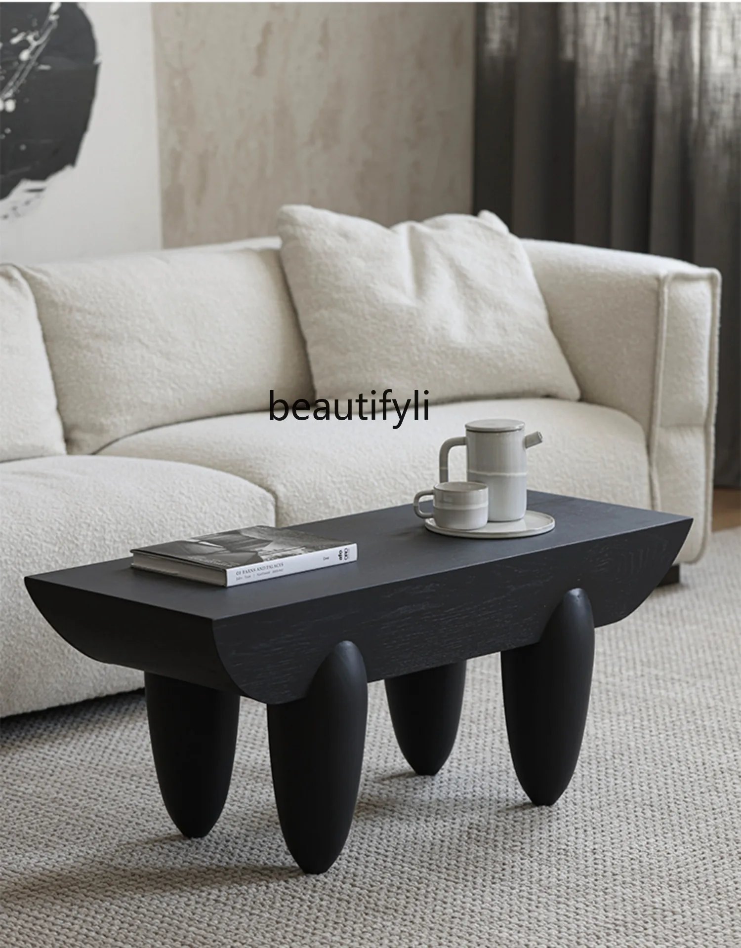 

Nordic Solid Wood Multi-Layer Tea Table Mid-Ancient Silent Wind Sofa Side Table Tea Table | \