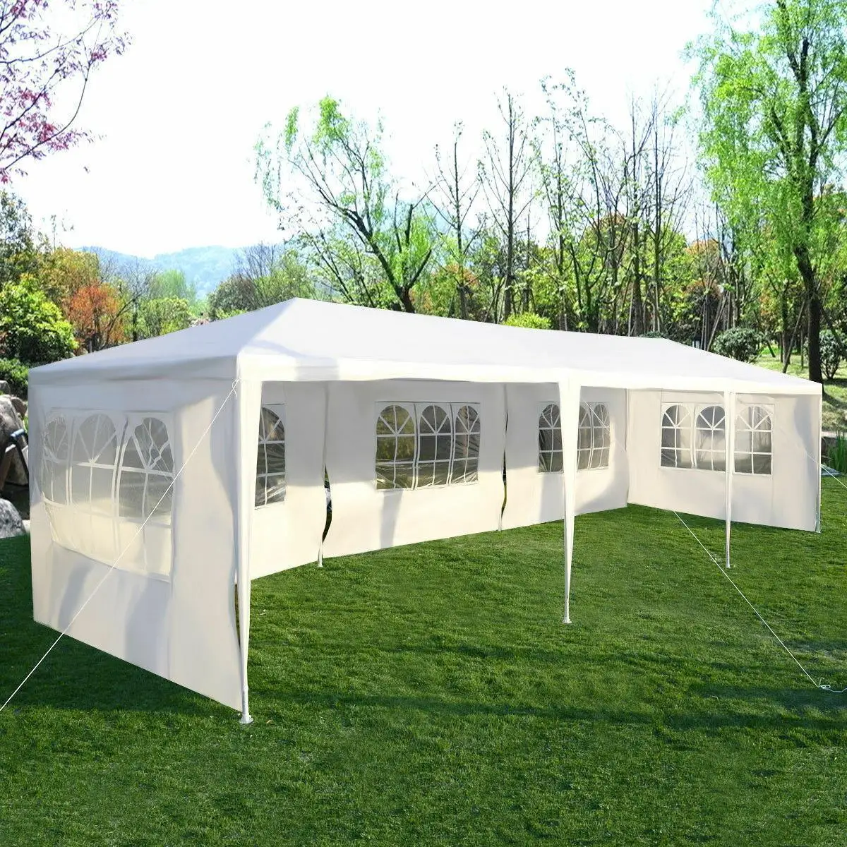 

Садовый навес 10'X 10 '/20'/30 ', палатка для свадебной вечеринки, беседка, павильон с покрытием для стен, наружная Водонепроницаемая легкая сборка, белый