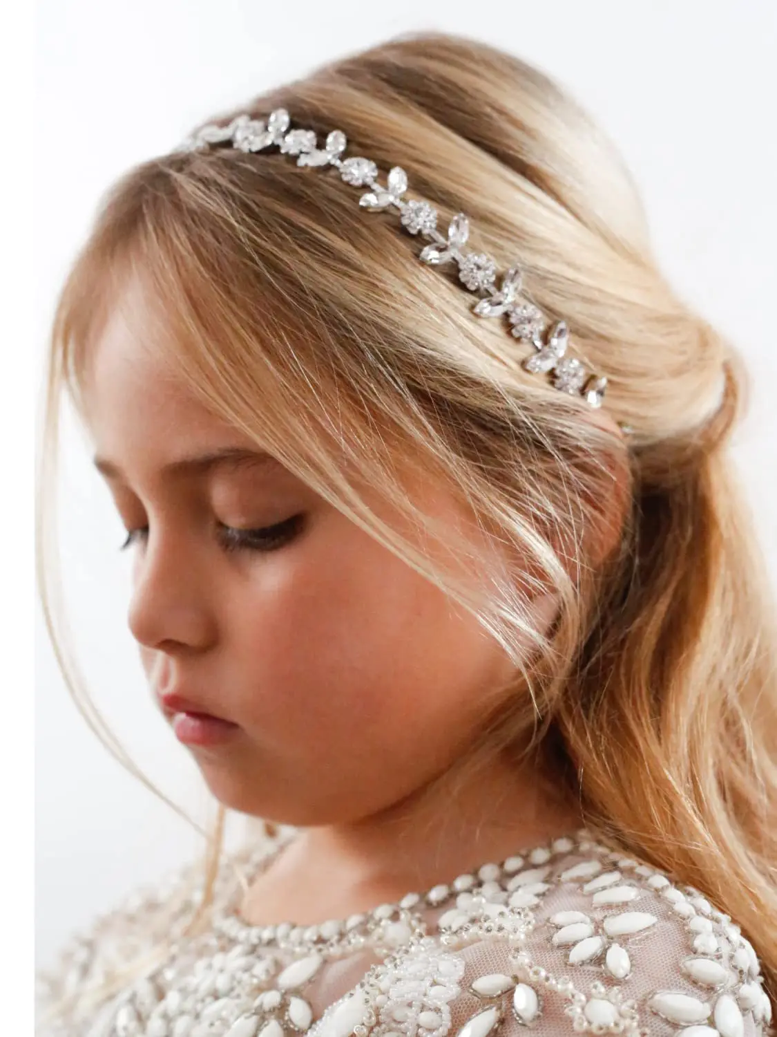Stunning Flower Girls Rhinestone Jewelry Crystals Hair Accessories Head Flower Crown Birthday Wedding First Communion Headband