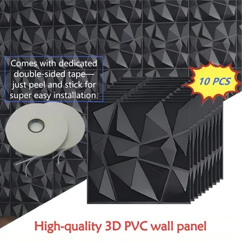 10PCS 30x30cm Wall Sticker 3D Wall Panels Indoor Wall Decoration For Living Room Bedroom Hotel Office Mural Tile-Panel-Mold 1