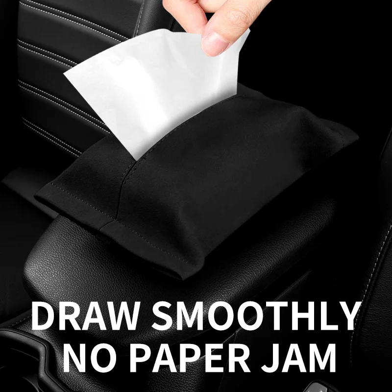 Suede car tissue bag box, suede sunshade, suction paper bag, in car mounted tissue cover, armrest box