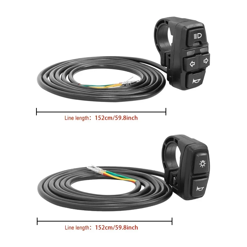 Electric Bike Scooter Light Switch DK226 Ebike Horn Switch Bicycle Motorcycle Button Control Turn Signal Lights DK336