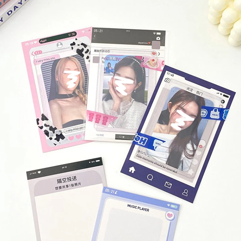 

10Pcs INS Kpop Paper Card Head Back Photocard Holder Packaging Gift DIY Idol Photo Small Card Decorative Material Stationery