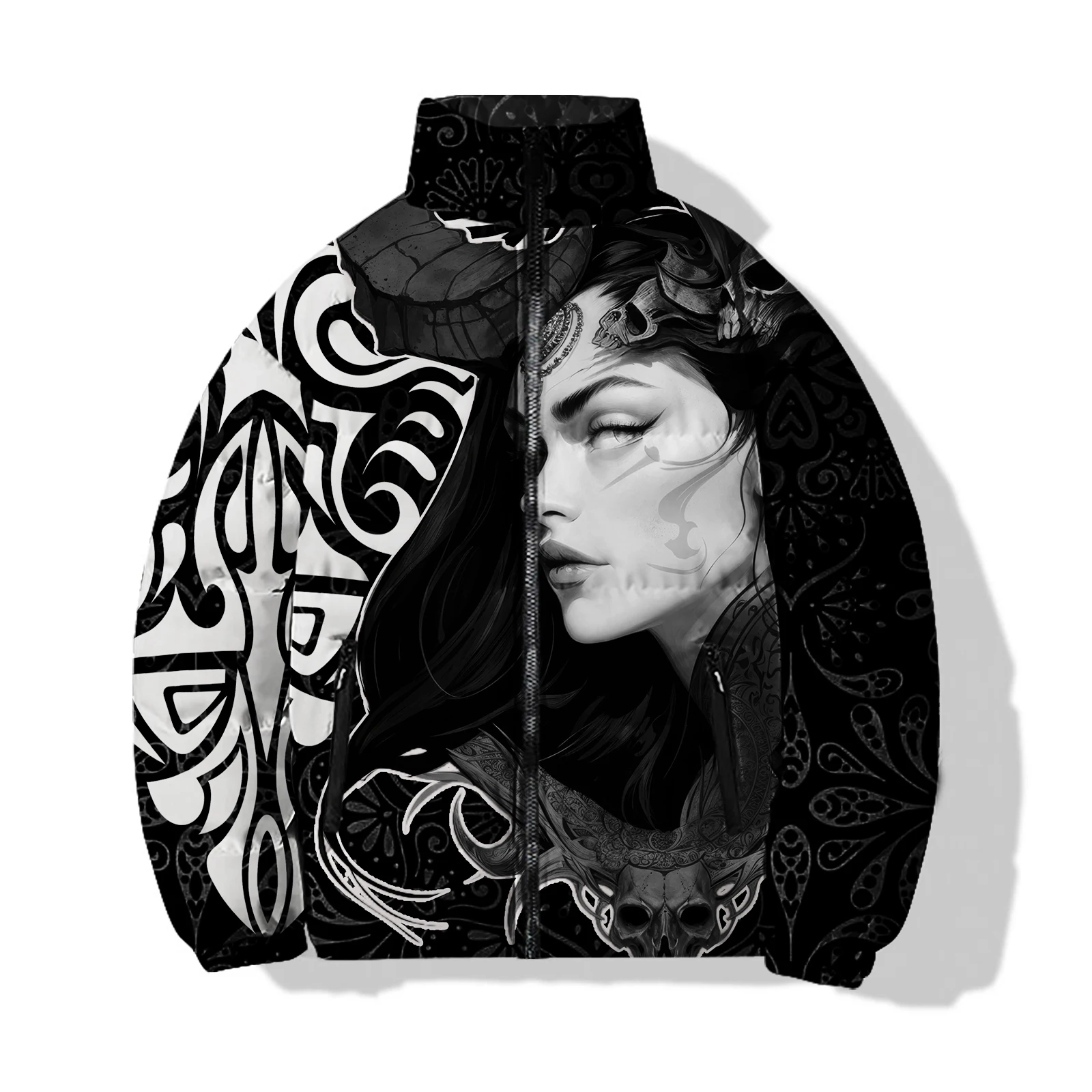 thumbnail image 1 of Chaquetas de diosa Sudaderas de moda para hombre Parkas de bruja Impresión 3D Novedades en abrigos de plumón Belleza fresca Chaquetas de invierno decentes para hombre 2024, 1 of 4
