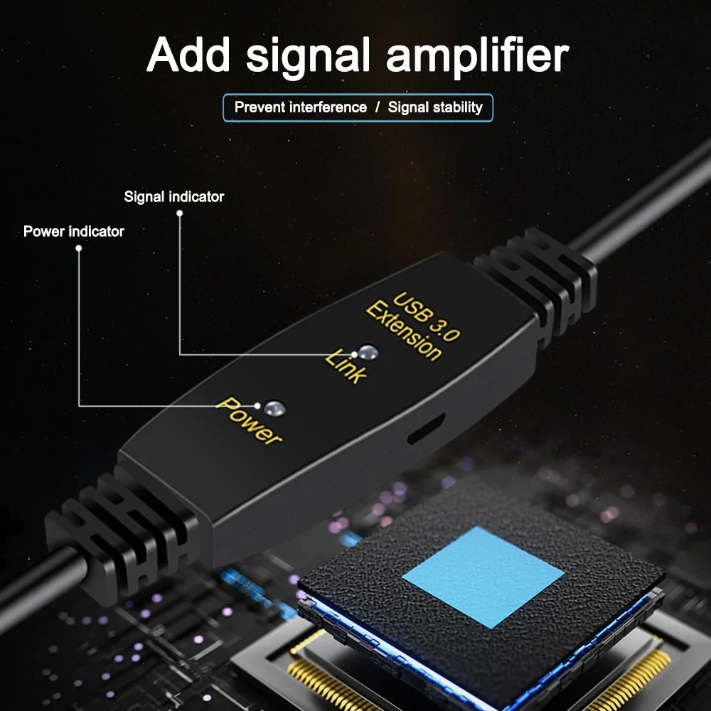 Cabo de Extensão Ativo de Usb 3.0 5m 10m com Amplificador Usb 3.0 tipo um Macho ao Cabo Fêmea do Repetidor do Extensor de Usb 3.0 - Imagem 5