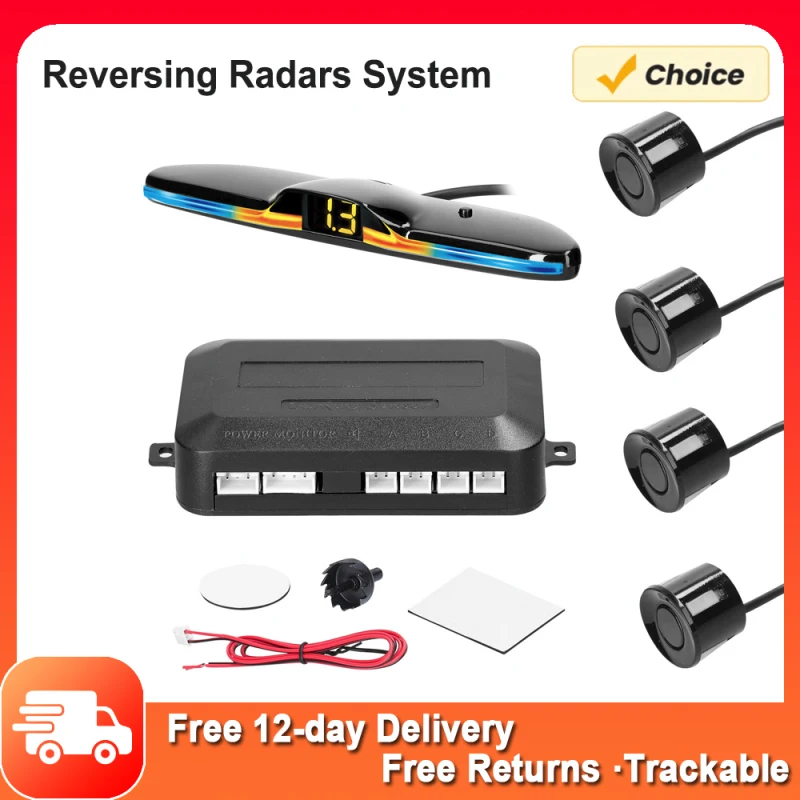 Car Parking Sensor Rear Reversing Radars System with 4 Parking Sensors ...