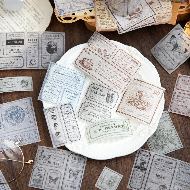 50mm*2m English Theme Aesthetic Stationery Tapes Junk Journal Scrapbooking Supplies Label Sticker Planner Art Craft Masking Tape 5