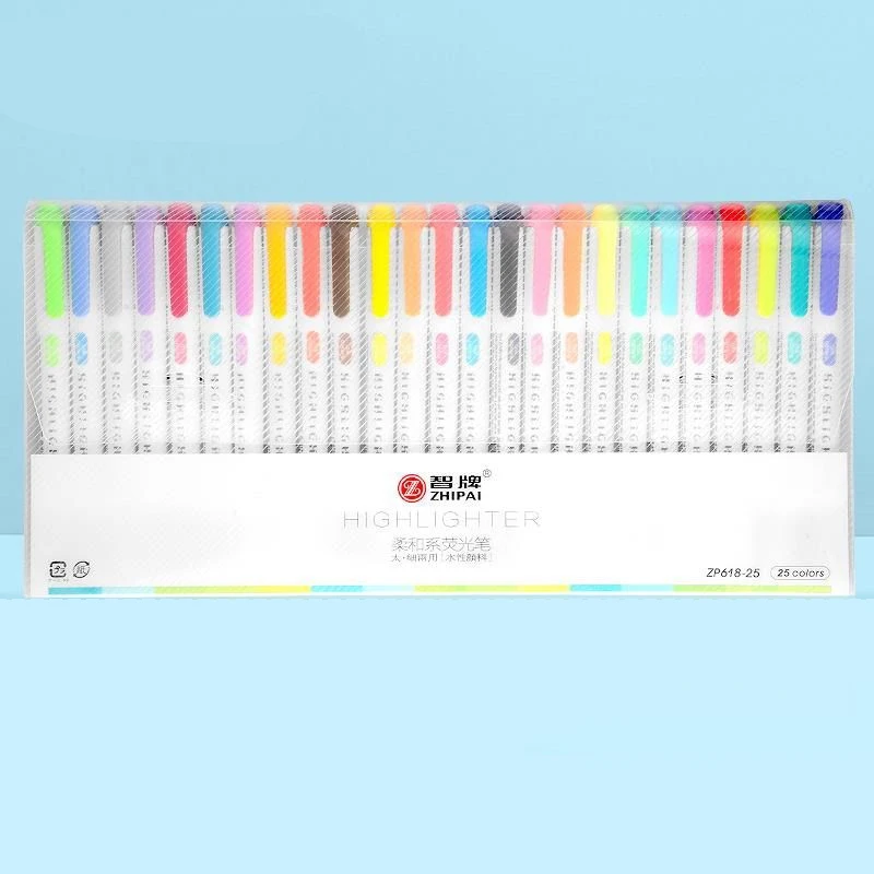 Highlighter Marker 25 Colors Highlighters Markers Pen Set Dual Tip Cute Pens Back To School Stationery