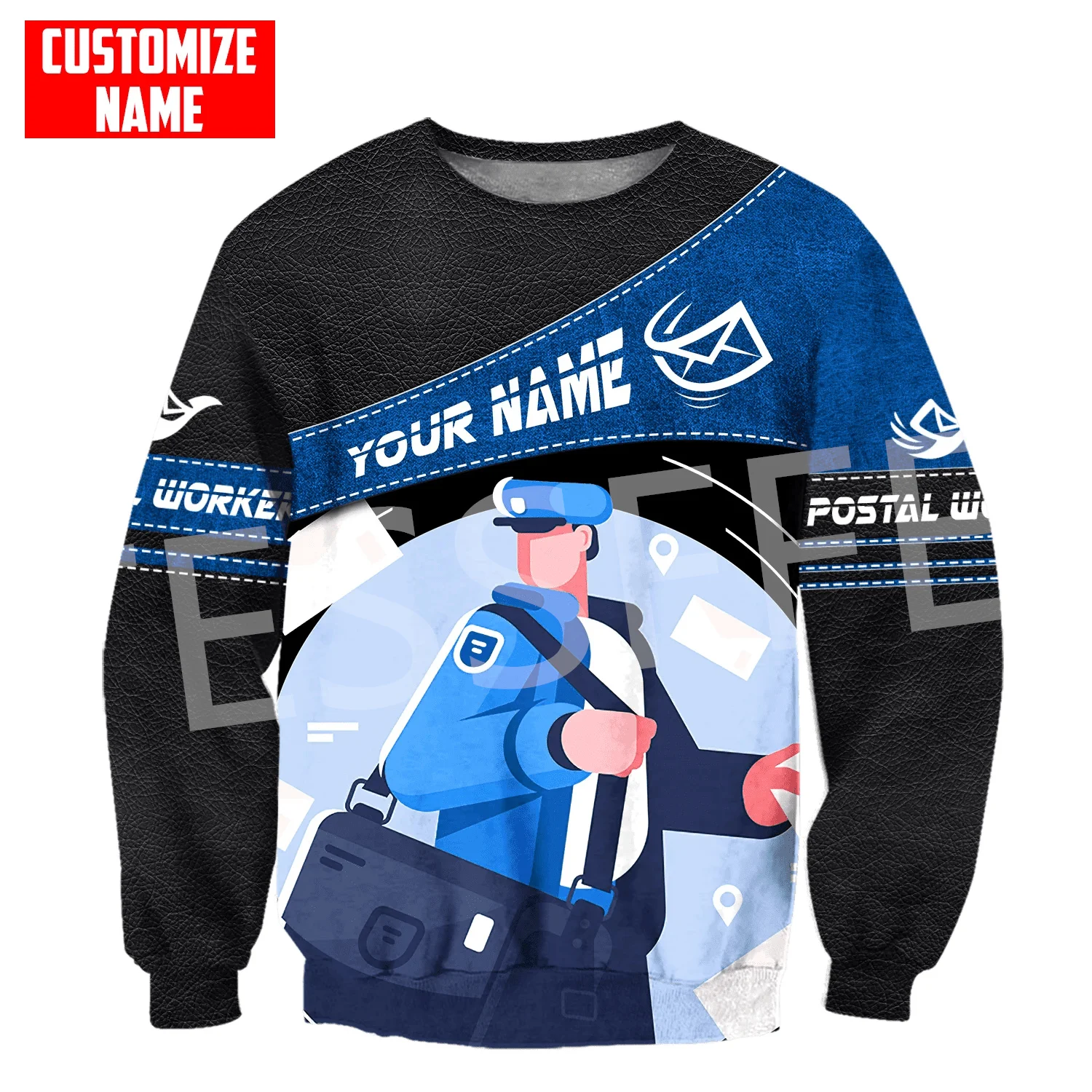NewFashion Custom Name Cosplay Postal Worker Retro Tracksuit Streetwear 3DPrint Harajuku Casual Pullover Funny Jacket Hoodies B4