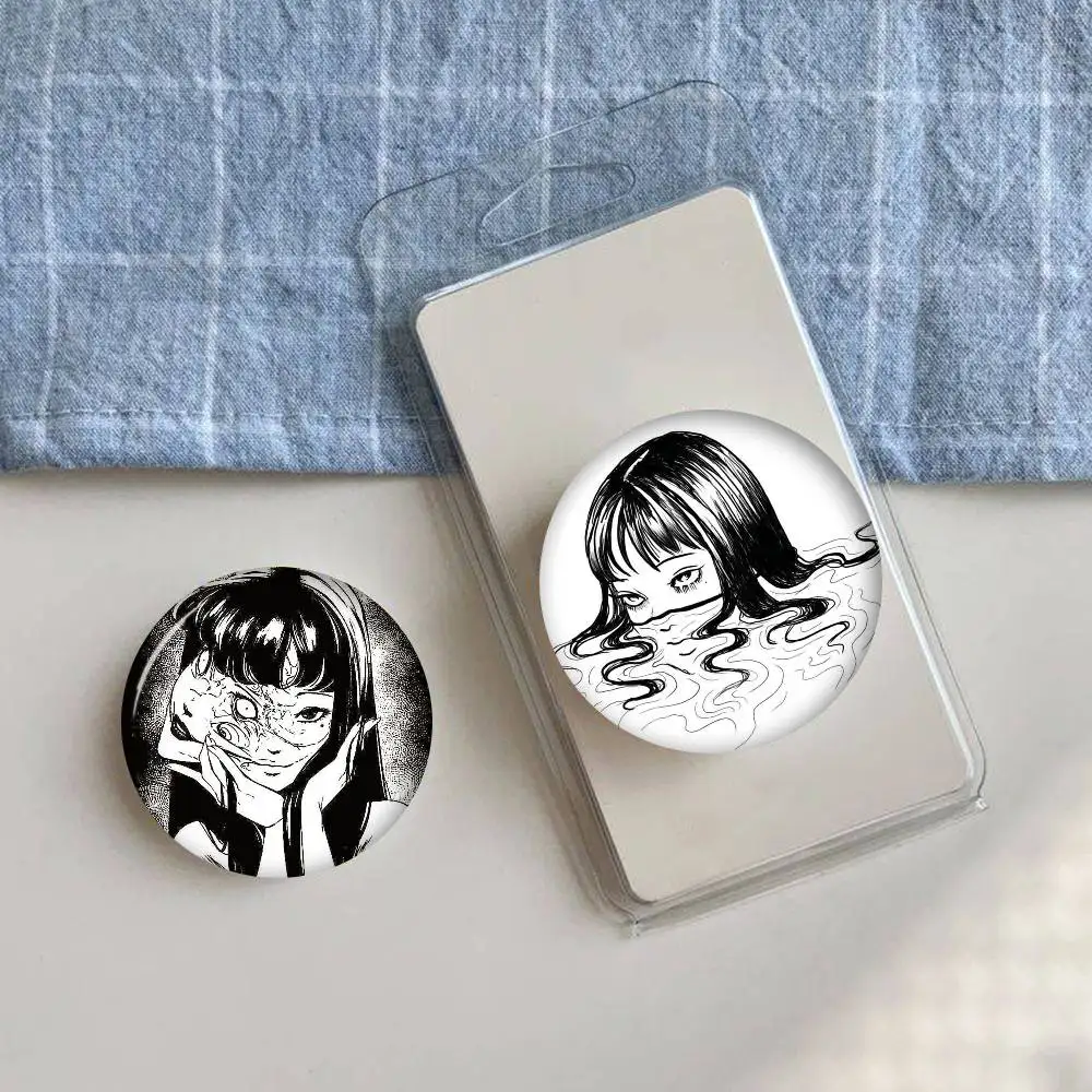 Junji Ito Horror Manga Cute Anime Figure Handmade Tinplate Brooch Badge
