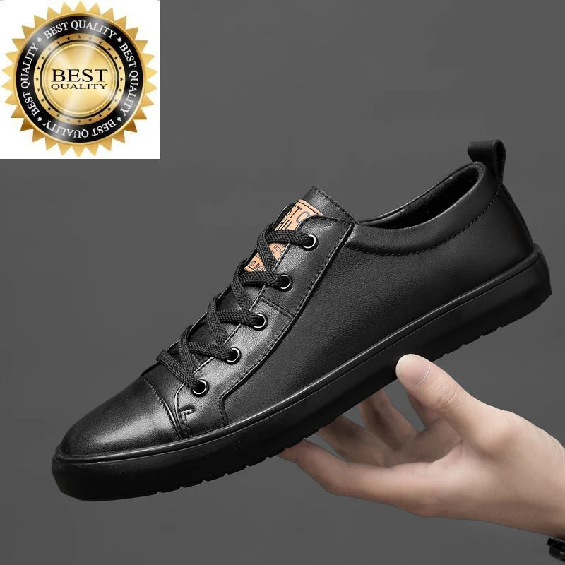 

Men Genuine Leather Casual Shoes handmade sewing vintage shoes lace up Natural Rubber bottom zapato de cuero hombre p4