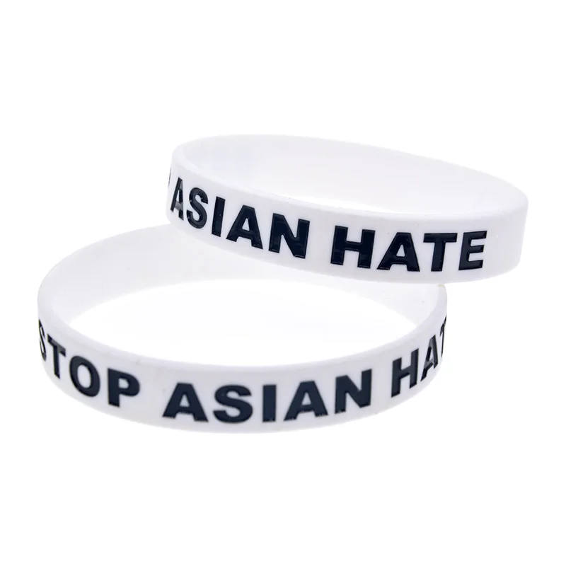 1 Stück Anti-Hass-Armband aus Silikon: Gegen Vorurteile, für Gleichheit, Souvenir-Gummiarmband in Schwarz und Weiß – Detail 6