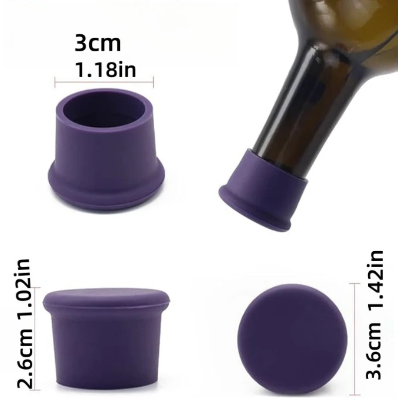 6 Color Sets Silicone Rubber Wine Bottle Stopper Airtight Seal Reusable Round Silicone Corks Bottle Covers Leak Proof Beer Corks