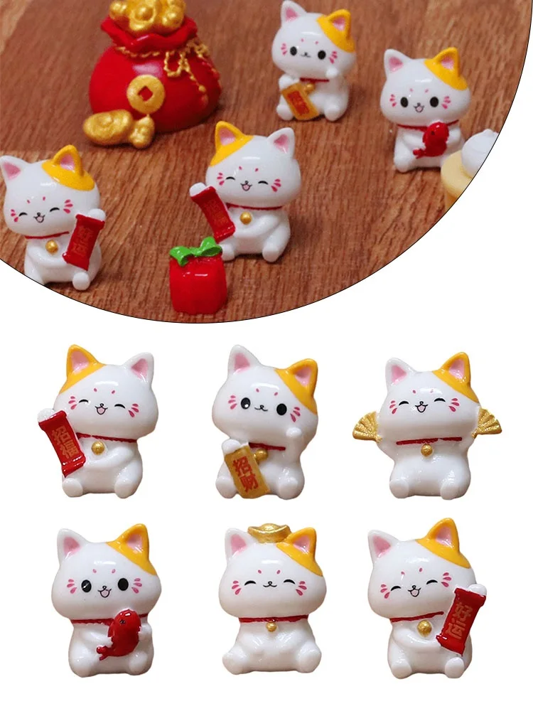 

1pcs Mini Lucky Cat Figurine Home Desk Decoration Gift Collections Decoration Car Room Decor Cute Kitten Gifts Animal Figurine