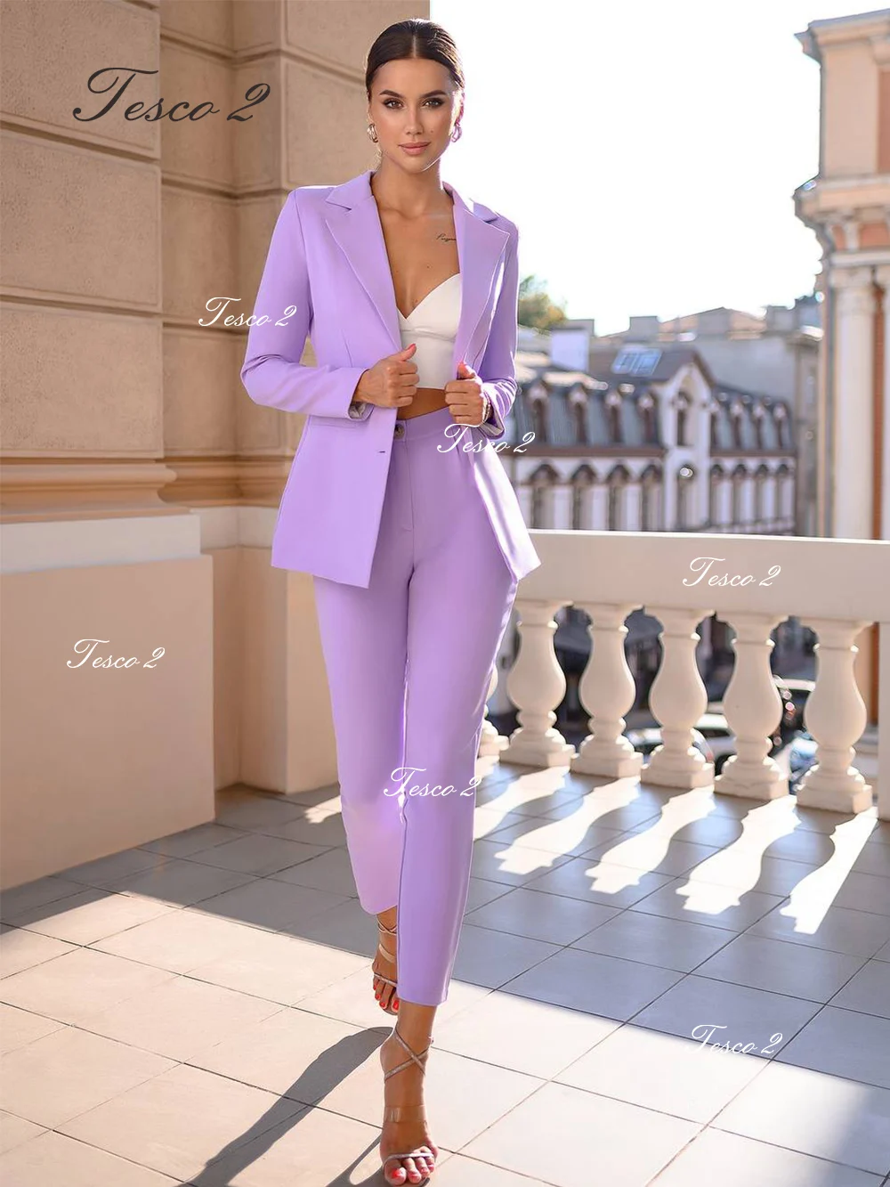 2 Pieces Women's Suit Europe Popular Fashion Elegant Women Suit Slim Fit Blazers Jacker Coat Trousers Pants