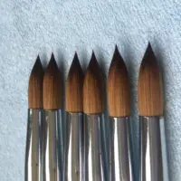 Big Size Round Sharp 1pcs 10#12#14#16#18#20#22#24 Kolinsky Sable Drawing Acrylic Nail Art Brush Red Wood Crystal Manicure Salon 1